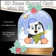 3D Shaped Christmas Snow Globe Card Kit - Penguin has a Christmas Tree