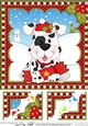 Christmas 8 x 8 Scalloped Corner Topper - Little Spotty Dog