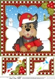 Christmas 8 x 8 Scalloped Corner Topper - Little Yorkie Dog