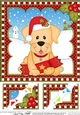 Christmas 8 x 8 Scalloped Corner Topper - Little Golden Labrador Dog