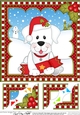 Christmas 8 x 8 Scalloped Corner Topper - Little White Labrador Dog