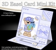 3D Easel Card Mini Kit - Cute Little Austin Bear