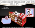 3D Christmas Cake Slice Treat Box Gift Set Mini Kit - Cute Little Spotty Dog has an Xmas Cracker