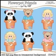 Cute Flowerpot Friends - CU4CU Digital Clip Art Set