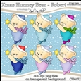 Christmas Hunney Bears - Robert - CU4CU Digital Clip Art Set