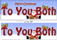Large DL Merry Christmas TO YOU BOTH 3D decoupage with Santa 3D decoupage