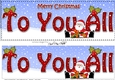 Large DL Merry Christmas TO YOU ALL 3D decoupage with Santa 3D decoupage