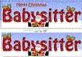 Large DL Merry Christmas BABYSITTER 3D decoupage with Santa 3D decoupage
