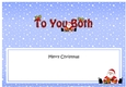 Large DL Merry Christmas TO YOU BOTH insert with Santa 3D decoupage