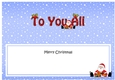 Large DL Merry Christmas TO YOU ALL insert with Santa 3D decoupage