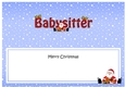 Large DL Merry Christmas BABYSITTER insert with Santa 3D decoupage