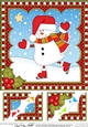 Christmas 8 x 8 Scalloped Corner Topper Snowman Oli
