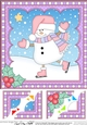 Christmas 8 x 8 Scalloped Corner Topper Snowman Oli
