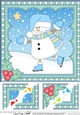 Christmas 8 x 8 Scalloped Corner Topper Snowman Oli