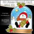 3D Shaped Christmas Snow Globe Card Kit - Snowman Rio has a Christmas Tree