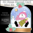 3D Shaped Christmas Snow Globe Card Kit - Snowman Rio has a Christmas Tree