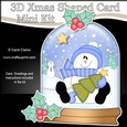 3D Shaped Christmas Snow Globe Card Kit - Snowman Rio has a Christmas Tree