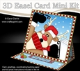 3D Easel Card Mini Kit - OOps ... Christmas Rudolph is Ice Skating!