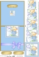 Hunney Bear Rosie has Pretty Balloons - No-Hole Fold Back Card