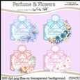 Pretty Perfume Bottles with Flowers - CU4CU Digital Clip Art Set