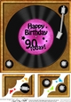 90th Birthday Record  - 8 x 8 Scalloped Corner Topper  