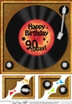 90th Birthday Record  - 8 x 8 Scalloped Corner Topper  