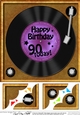 90th Birthday Record  - 8 x 8 Scalloped Corner Topper  