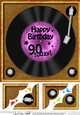 90th Birthday Record  - 8 x 8 Scalloped Corner Topper  