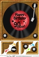 90th Birthday Record  - 8 x 8 Scalloped Corner Topper  