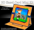 3D Easel Card Mini Kit - Cute Boyz - Cowboy Zeb