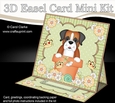3D Easel Card Mini Kit - Flowerpot Friends - Little Boxer Dog