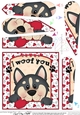 Fan Pyramage Topper - Love, Romance, Valentine- Little Husky Dog