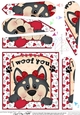 Fan Pyramage Topper - Love, Romance, Valentine- Little Husky Dog