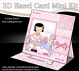 3D Easel Card Mini Kit - Pretty in Pink - Cute Girlz