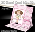 3D Easel Card Mini Kit - Pretty in Pink - Cute Girlz