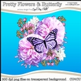 Pretty Flowers & Butterfly - CU4CU Digital Clip Art Set