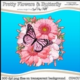 Pretty Flowers & Butterfly - CU4CU Digital Clip Art Set