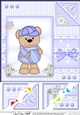 Cute Little Austin Bear - 8 x 8 Scalloped Corner Topper 