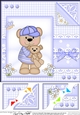 Cute Little Austin Bear - 8 x 8 Scalloped Corner Topper 
