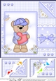 Cute Little Austin Bear - 8 x 8 Scalloped Corner Topper 