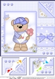 Cute Little Austin Bear - 8 x 8 Scalloped Corner Topper 