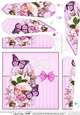 Pretty Flowers & Butterfly Birdcage Fan Pyramage Topper
