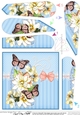 Pretty Flowers & Butterfly Birdcage Fan Pyramage Topper