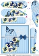 Pretty Flowers & Butterfly Birdcage Fan Pyramage Topper