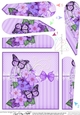 Pretty Flowers & Butterfly Birdcage Fan Pyramage Topper