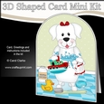 3D Shaped Card Kit - Bathtub Buddies - Little White Labrador Dog