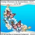 Pretty Flowers & Butterflies - CU4CU Digital Clip Art Set