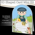 3D Shaped Card Kit - In the Garden - Old Man is picking Flowers
