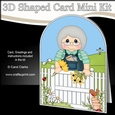 3D Shaped Card Kit - In the Garden - Old Lady is picking Flowers