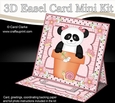 3D Easel Card Mini Kit - Flowerpot Friends - Cute Little Panda Bear